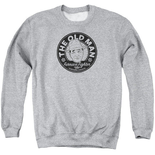 A Christmas Story The Old Man Mens Crewneck Sweatshirt Athletic Heather Officially Licensed