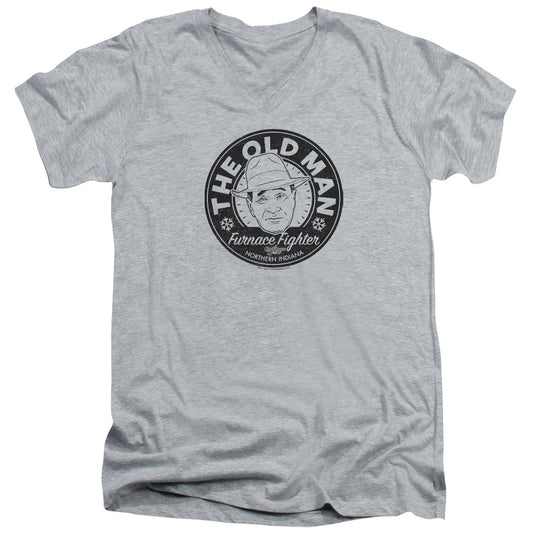 A Christmas Story The Old Man Mens Slim Fit V-Neck T Shirt Athletic Heather Officially Licensed