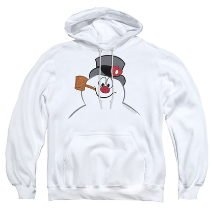 Frosty The Snowman Frosty Face Mens Hoodie White Officially Licensed