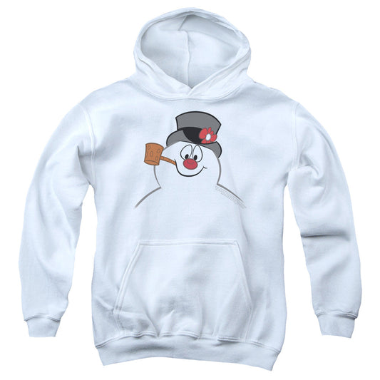 Frosty The Snowman Frosty Face Kids Youth Hoodie White Officially Licensed