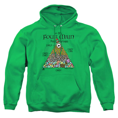 Elf Food Pyramid Mens Hoodie Kelly Green Officially Licensed
