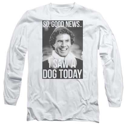 Elf Must Love Dogs Mens Long Sleeve Shirt White Officially Licensed Officially Licensed