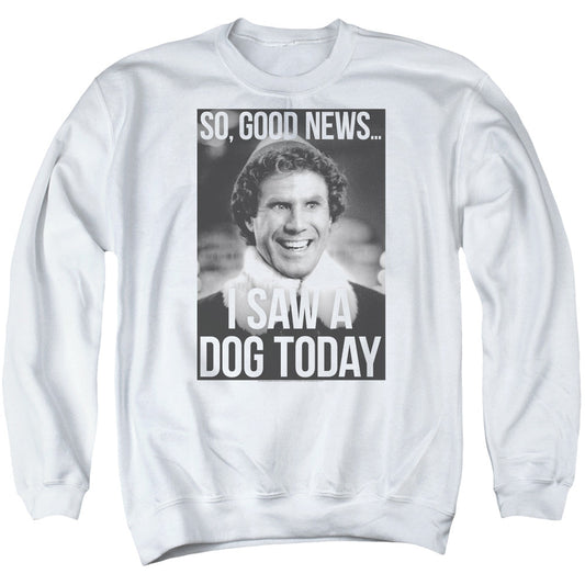 Elf Must Love Dogs Mens Crewneck Sweatshirt White