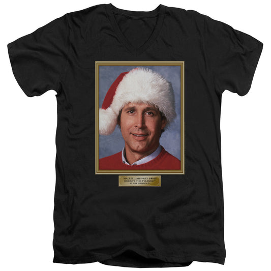 Christmas Vacation Hallelujah Mens Slim Fit V-Neck T Shirt Black Officially Licensed