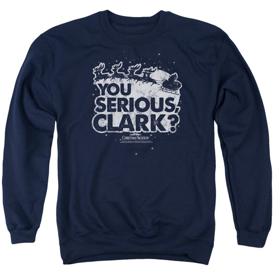 Christmas Vacation You Serious Clark Mens Crewneck Sweatshirt Navy Blue Officially Licensed