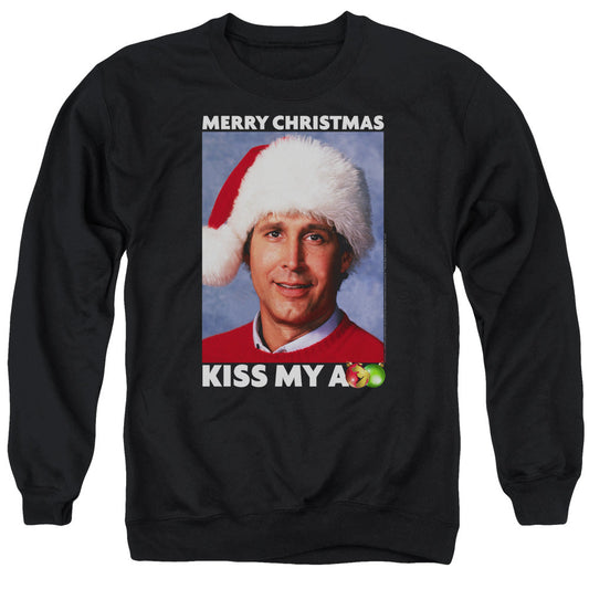 Christmas Vacation Merry Kiss Mens Crewneck Sweatshirt Black Officially Licensed