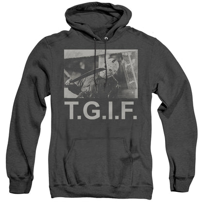 Friday The 13Th Tgif Heather Mens Hoodie Black Officially Licensed