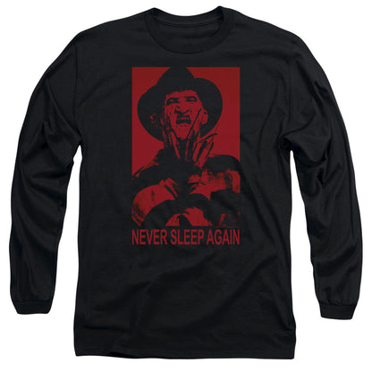 Nightmare On Elm Street Never Sleep Again Mens Long Sleeve Shirt Black Officially Licensed