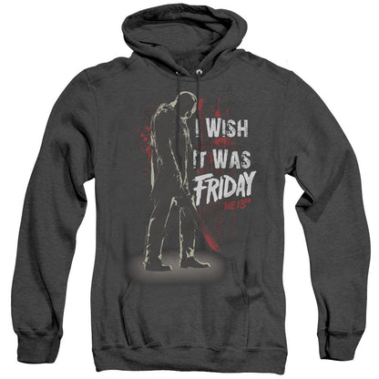 Friday The 13Th I Wish It Was Friday Heather Mens Hoodie Black Officially Licensed
