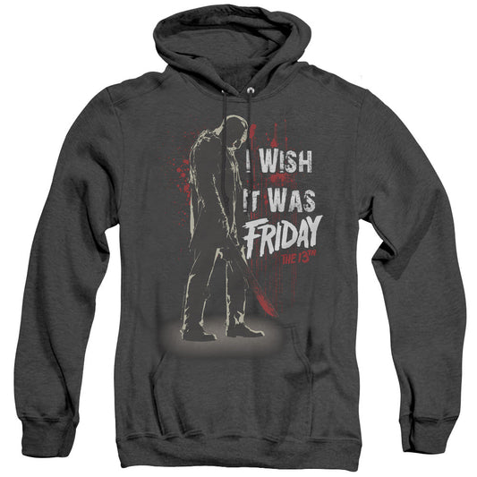 Friday The 13Th I Wish It Was Friday Heather Mens Hoodie Black Officially Licensed