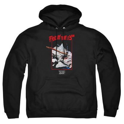 Friday The 13Th Axe Poster Mens Hoodie Black Officially Licensed