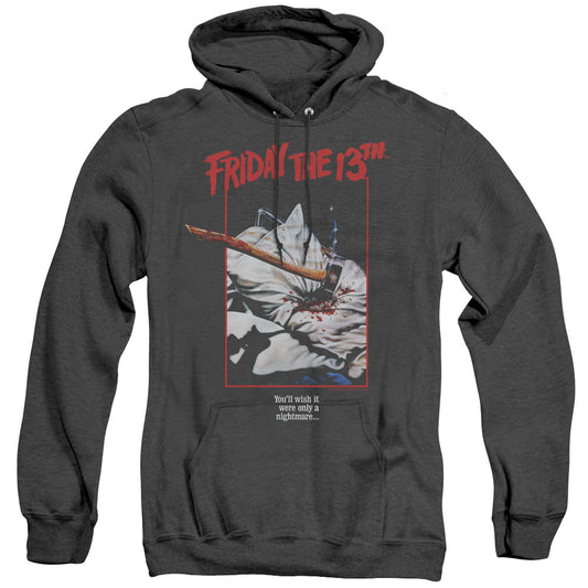 Friday The 13Th Axe Poster Heather Mens Hoodie Black Officially Licensed