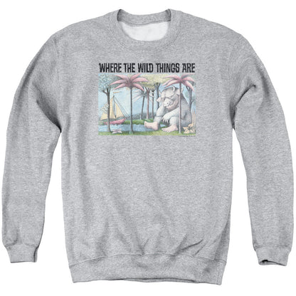Where The Wild Things Are Cover Art Mens Crewneck Sweatshirt Athletic Heather Officially Licensed
