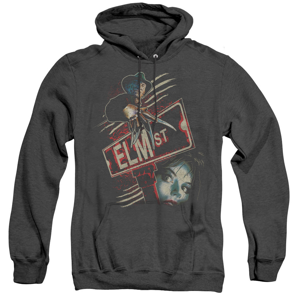 Nightmare On Elm Street Elm St Mens Heather Hoodie Black Officially Licensed