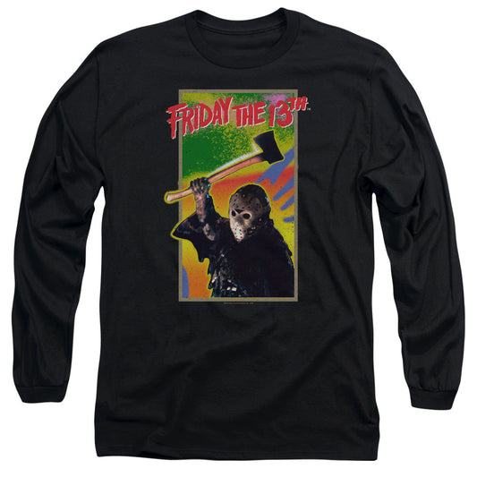 Friday The 13Th Retro Game Mens Long Sleeve Shirt Black Officially Licensed Officially Licensed