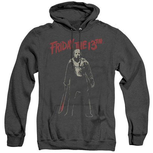 Friday The 13Th Chchch Ahahah Heather Mens Hoodie Black Officially Licensed