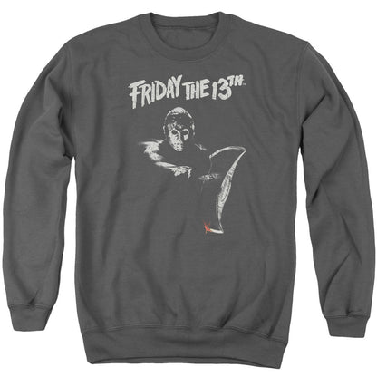 Friday The 13Th Ax Mens Crewneck Sweatshirt Charcoal