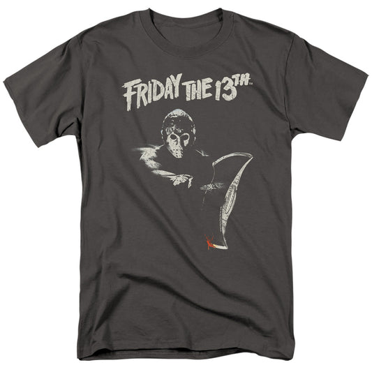 Friday The 13Th Ax Mens T Shirt Charcoal Officially Licensed