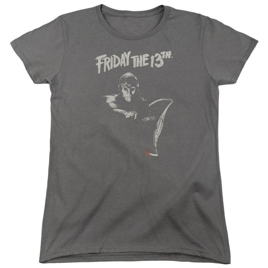 Friday The 13th Ax Womens T Shirt Charcoal Officially Licensed