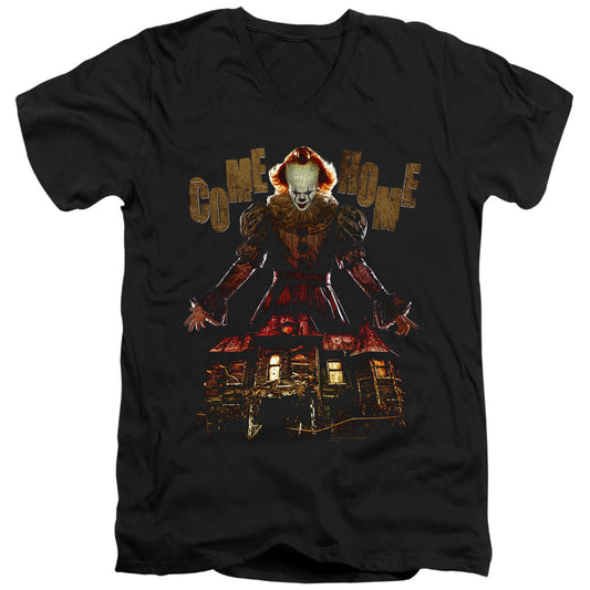 IT 2 Come Home Mens Slim Fit V-Neck T Shirt Black Officially Licensed