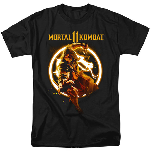 Mortal Kombat 11 Scorpion Flames Mens T Shirt Black Officially Licensed