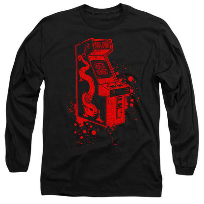 Mortal Kombat Klassic Insert Coin Mens Long Sleeve Shirt Black Officially Licensed