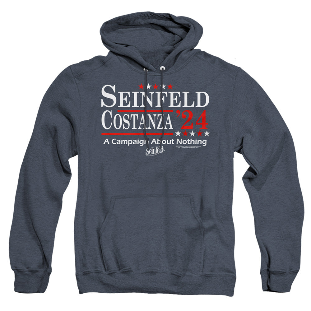 Seinfeld Election Tee Mens Heather Hoodie Navy Officially Licensed