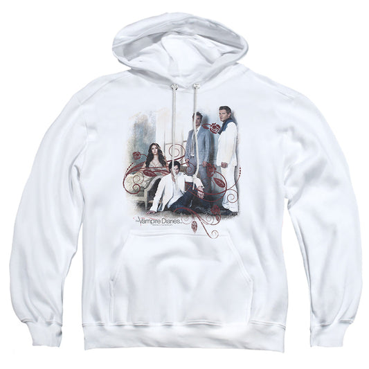 Vampire Diaries 3 + 1 Mens Hoodie White Officially Licensed