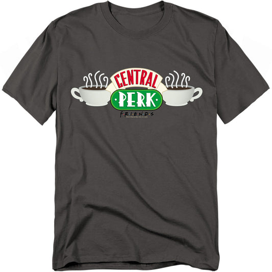 Friends Central Perk Logo Mens T Shirt Charcoal Officially Licensed