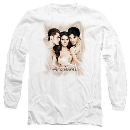 Vampire Diaries Bounded Mens Long Sleeve Shirt White Officially Licensed
