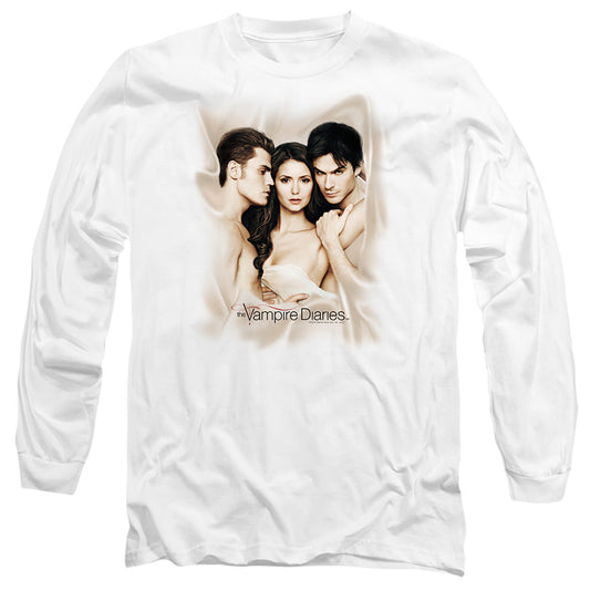Vampire Diaries Bounded Mens Long Sleeve Shirt White Officially Licensed