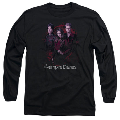 Vampire Diaries Company Of Three Mens Long Sleeve Shirt Black Officially Licensed