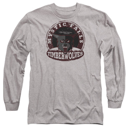 Vampire Diaries Timberwolves Mens Long Sleeve Shirt Athletic Heather Officially Licensed