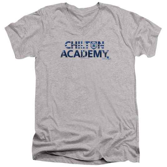 Gilmore Girls Chilton Academy Mens Slim Fit V-Neck T Shirt Athletic Heather Officially Licensed