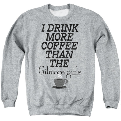 Gilmore Girls More Coffee Mens Crewneck Sweatshirt Athletic Heather Officially Licensed