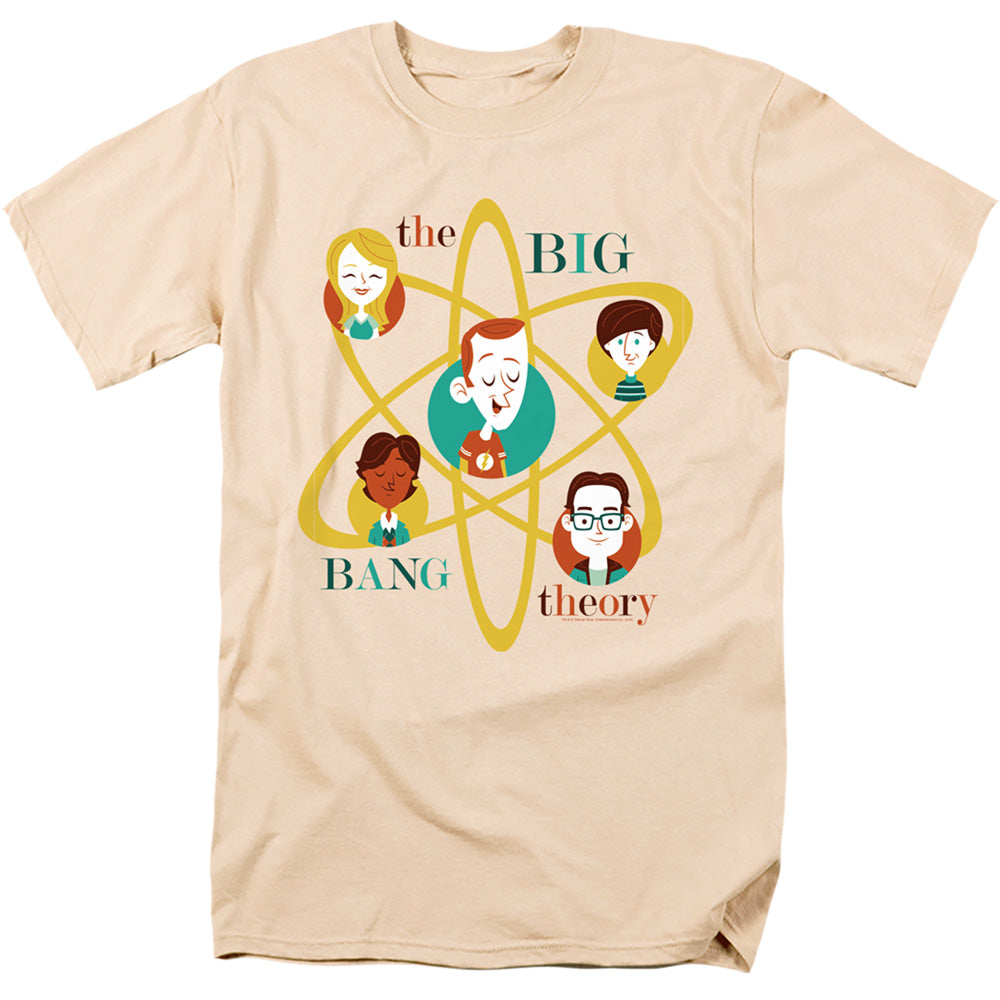 Big Bang Theory Atomic Friends Mens T Shirt Cream Officially Licensed
