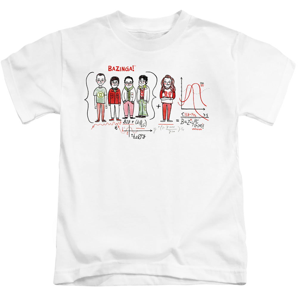 Big Bang Theory Bazinga Equation Juvenile Kids Youth T Shirt White