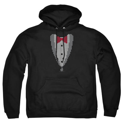 Big Bang Theory Pixelated Tux Mens Hoodie Black