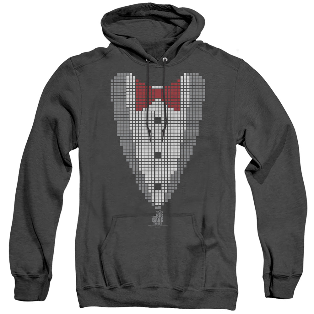 Big Bang Theory Pixelated Tux Mens Heather Hoodie Black Officially Licensed