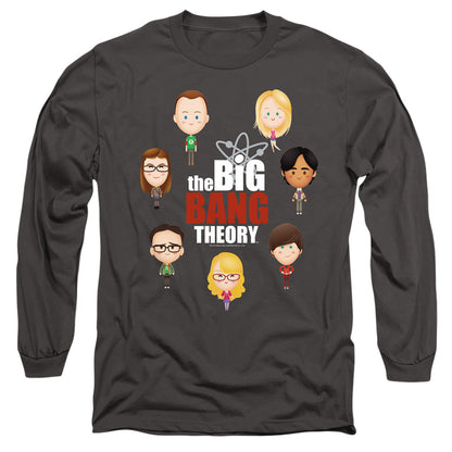 Big Bang Theory Emojis Mens Long Sleeve Shirt Charcoal Officially Licensed