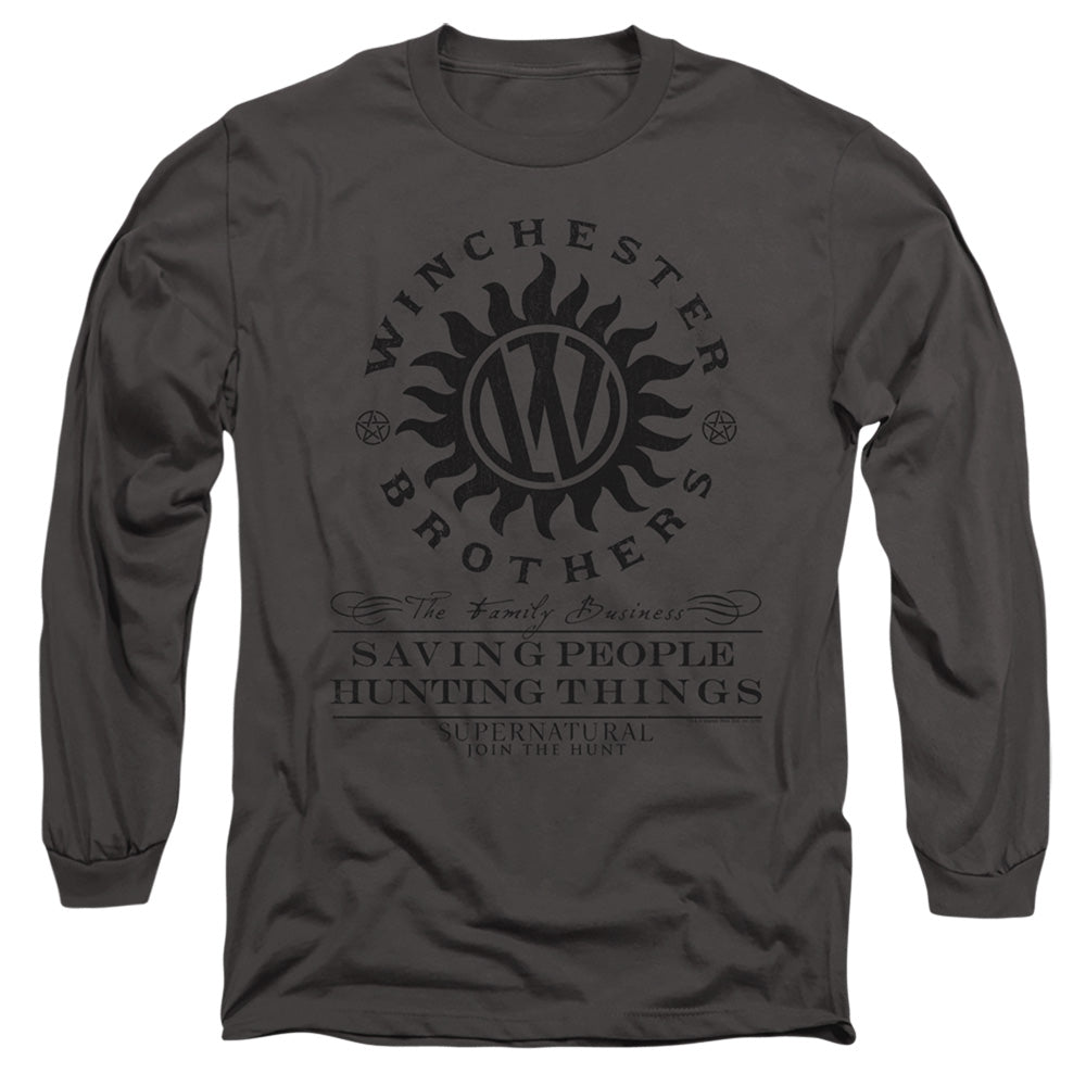 Supernatural Winchester Anti Possession Mens Long Sleeve Shirt Charcoal Officially Licensed