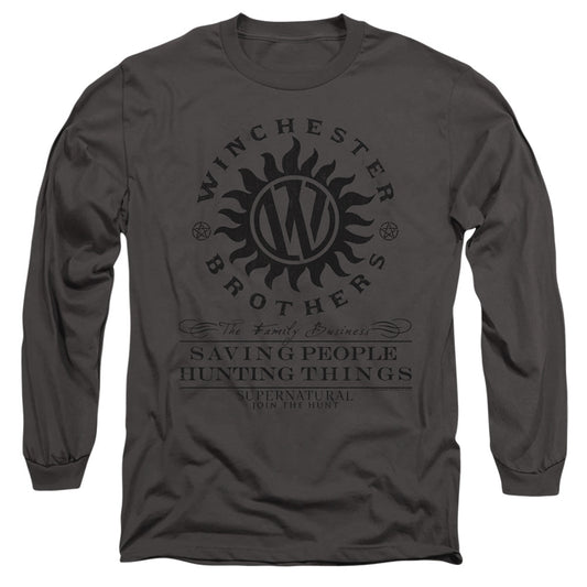 Supernatural Winchester Anti Possession Mens Long Sleeve Shirt Charcoal Officially Licensed