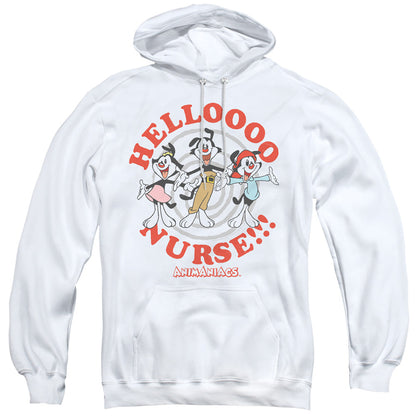 Animaniacs Hello Nurse Mens Hoodie White Officially Licensed