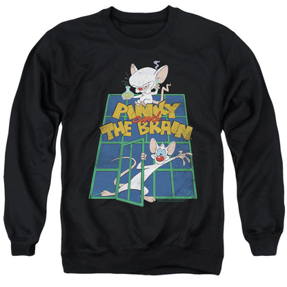 Pinky And The Brain Ol Standard Mens Crewneck Sweatshirt Black Officially Licensed