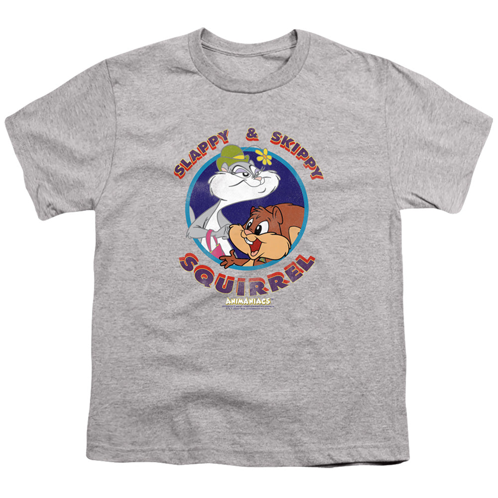 Animaniacs Slappy And Skippy Squirrel Kids Youth T Shirt Athletic Heather Officially Licensed