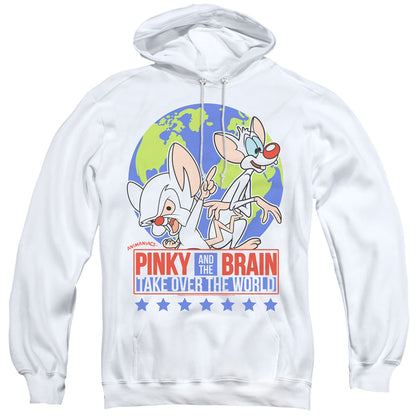 Pinky And The Brain Campaign Mens Hoodie White Officially Licensed