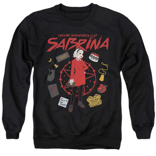 Chilling Adventures Of Sabrina Circle Mens Crewneck Sweatshirt Black Officially Licensed