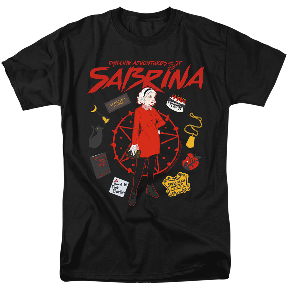Chilling Adventures Of Sabrina Circle Mens T Shirt Black Officially Licensed