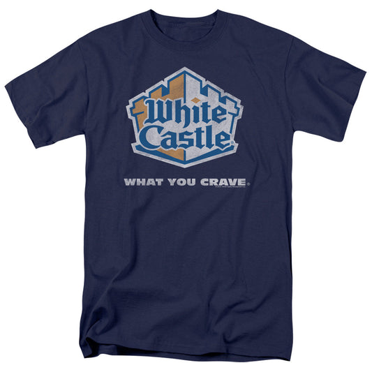 White Castle Distressed Logo Mens T Shirt Navy Officially Licensed
