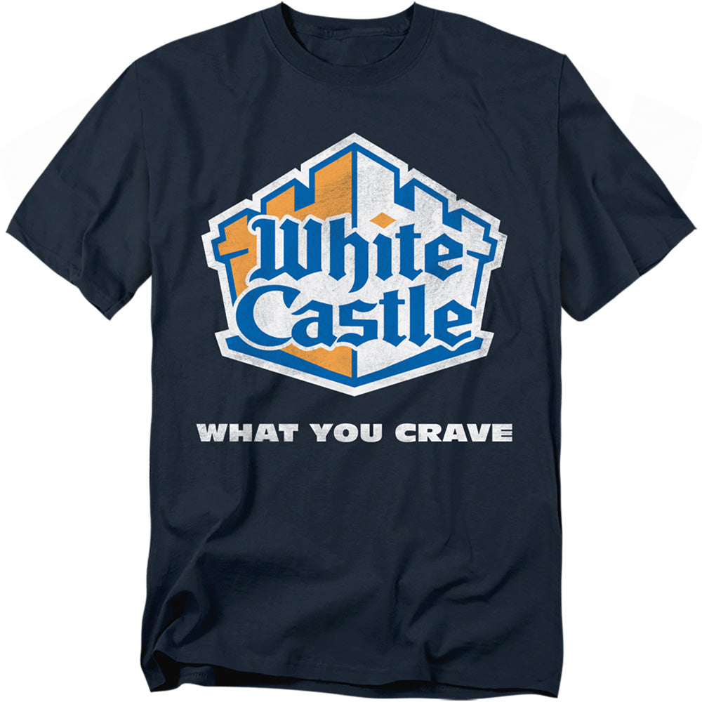 White Castle Distressed Logo Mens T Shirt Navy Officially Licensed